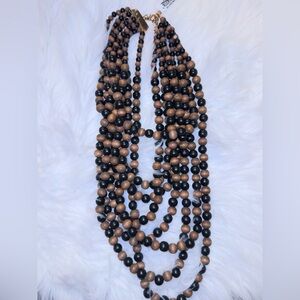 Elegant Black and Brown Beaded Necklace